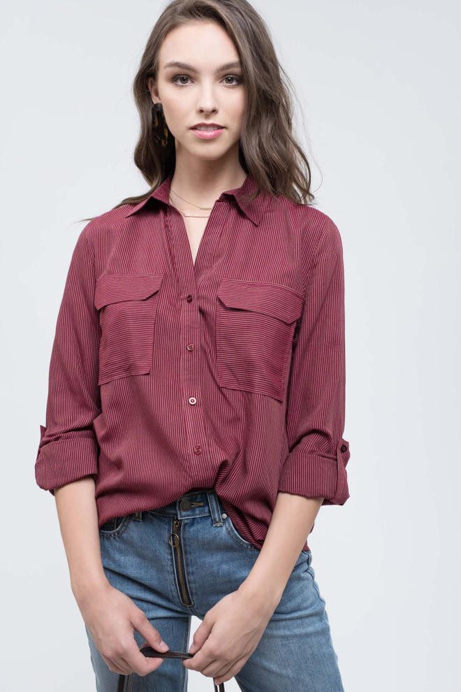 burgundy dress up shirt