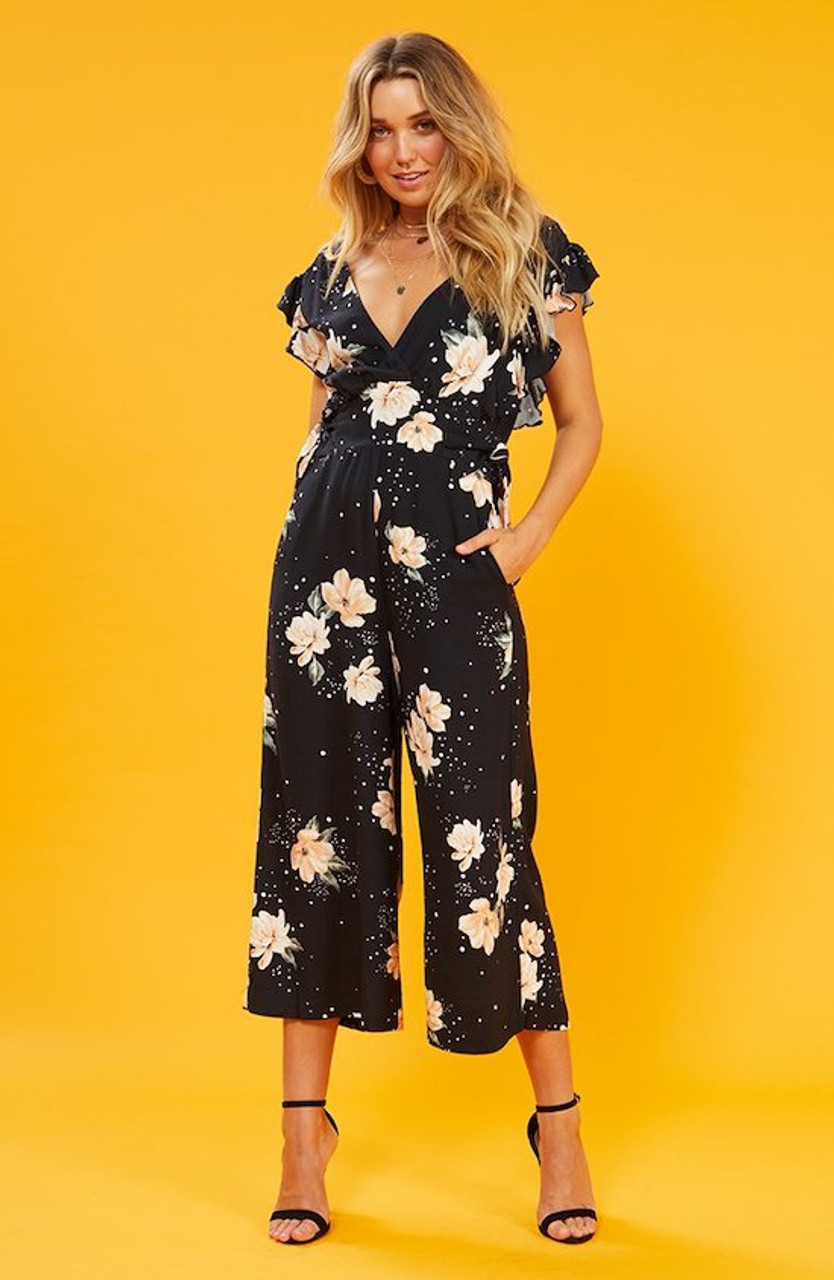 achterstalligheid In de meeste gevallen Er is een trend Tangerine Dream Playsuit - Flower Print - Black