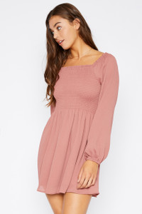 Selma Mini Dress - Dusty Pink