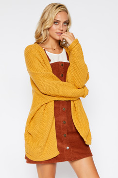 Dolman Sleeve Cardigan - Honey Yellow 