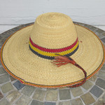 African Straw Hat with Chin Strap #50-Fits 21.5"-22.5" Head