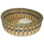 Pine Needle Basket Straight Sides Small Green