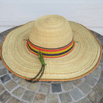 African Straw Hat with Chin Strap #71-Fits 23"-24" Head