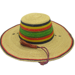 African Straw Hat with Chin Strap #80-Fits 21.5"-22.5" Head