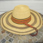 African Straw Hat with Chin Strap #89-Fits 24.5"-25.5" Head
