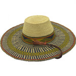 African Straw Hat with Chin Strap #119-Fits 22.5"-23.5" Head