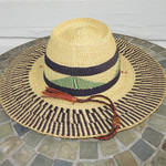 African Straw Hat with Chin Strap #131-Fits 22.5"-23.5" Head