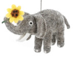 Felted Wool Ornament Sidney the Sunflower Elephant