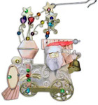 Handmade Metal Ornament Santa Express