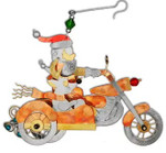 Handmade Metal Ornament Santa's Sidecar