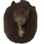 Felted Wool Ornament Brown Yak frony