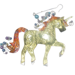 Handmade Metal Ornament Golden Unicorn