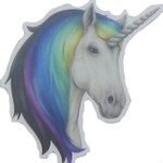 Vinyl Sticker White Unicorn