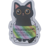 Vinyl Sticker Antidepressant Cat