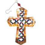 Handmade Metal Ornament Colorful Cross