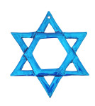 Handmade Tin Bright Blue Star Of David