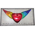 Handmade Tin Rainbow Heart With Wings