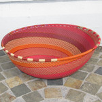 African Zulu Telephone Wire Basket Large Wide Bowl #8