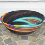 African Zulu Telephone Wire Basket Large Wide Bowl #9