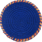 Chindi Basket Indigo Blue top down