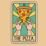 Vinyl Sticker The Pizza Tarot Card