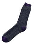 Alpaca Socks Classic Gray Solid Purple Toes