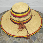 African Straw Hat with Chin Strap #158-Fits 23.5"-24.5" Head