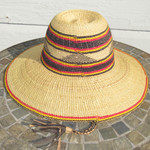 African Straw Hat with Chin Strap #160-Fits 23"-24" Head