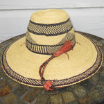 African Straw Hat with Chin Strap #162-Fits 23"-24" Head