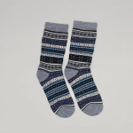 Alpaca Socks Fair Isle Gray side view