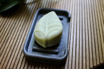 Hygge Concrete Soap Dish Dark Gray with soap