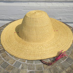 African Straw Hat with Chin Strap #188-Fits 27"-28" Head