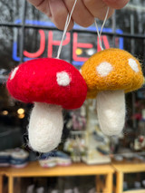 Colorful Felted Mushroom Ornaments