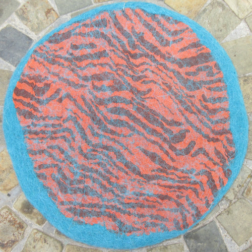 Felted Wool and Cotton Pot Trivet Nepal #6