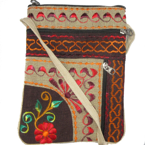 Cotton Embroidered Passport Bag Nepal #3