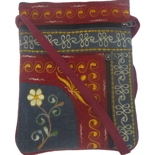 Cotton Embroidered Passport Bag Nepal #4
