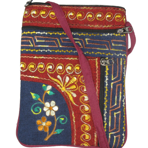 Cotton Embroidered Passport Bag Nepal #4