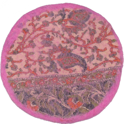 Felted Wool and Cotton Pot Trivet Nepal #16 Felted Wool and Cotton Pot Trivet Nepal #16
