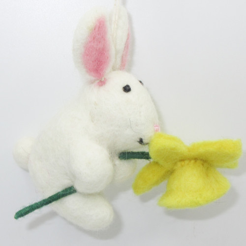 Felted Wool Ornament Delilah Bunny