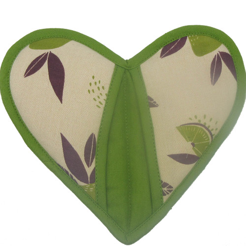 Heart Shaped Cotton Potholder with Pocket #3