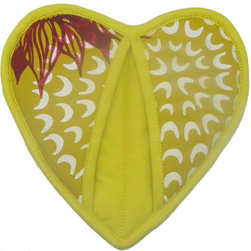 Heart Shaped Cotton Potholder with Pocket #6