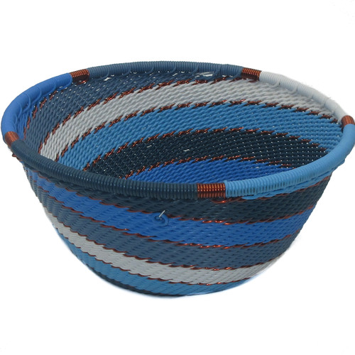 African Zulu Telephone Wire Basket Small Deep Bowl #16