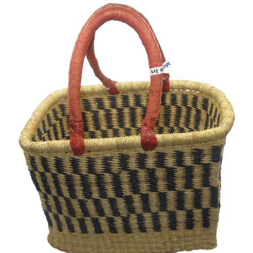 African Bolga Rectangle Basket Medium #8