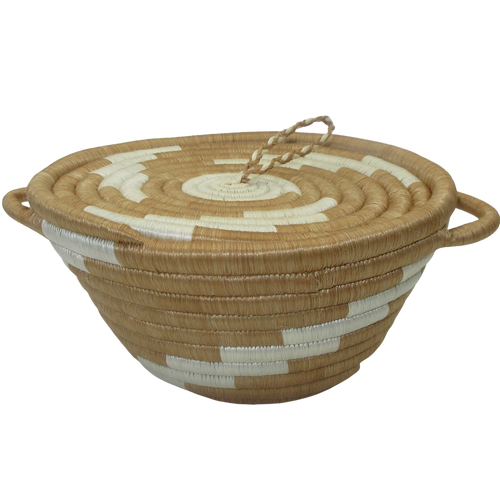 Woven Pot Shaped Basket Tea and White