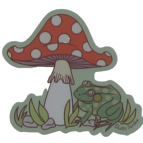 Vinyl Sticker Mushroom And Frog