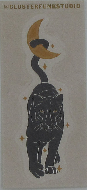 Vinyl Sticker Panther And Crescent Moon