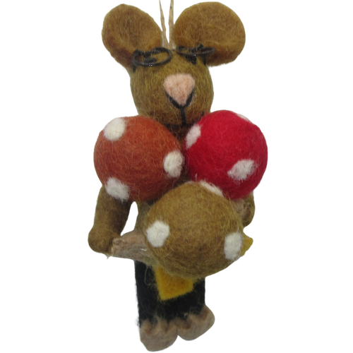 Felted Wool Ornament Oliver Mouse