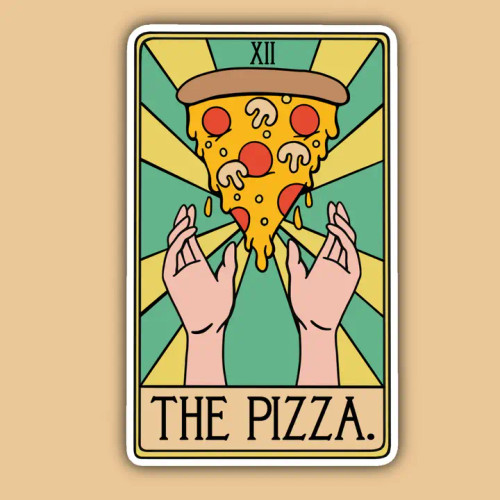 Vinyl Sticker The Pizza Tarot Card