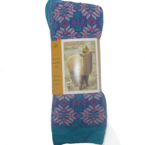 Alpaca Socks Lucerne blue and Purple