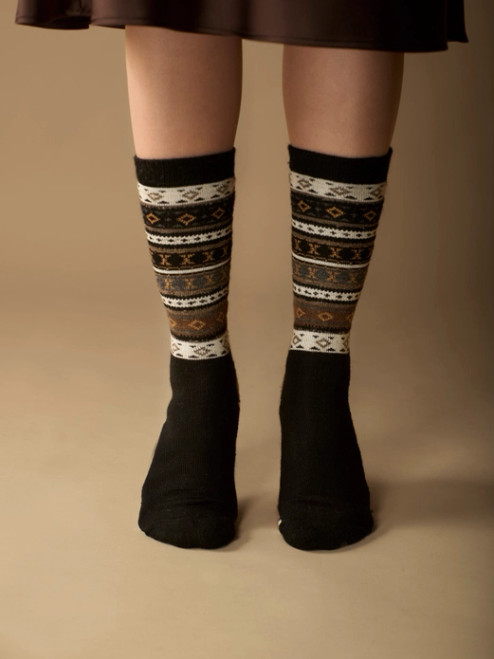 Alpaca Socks Elegant Black side view